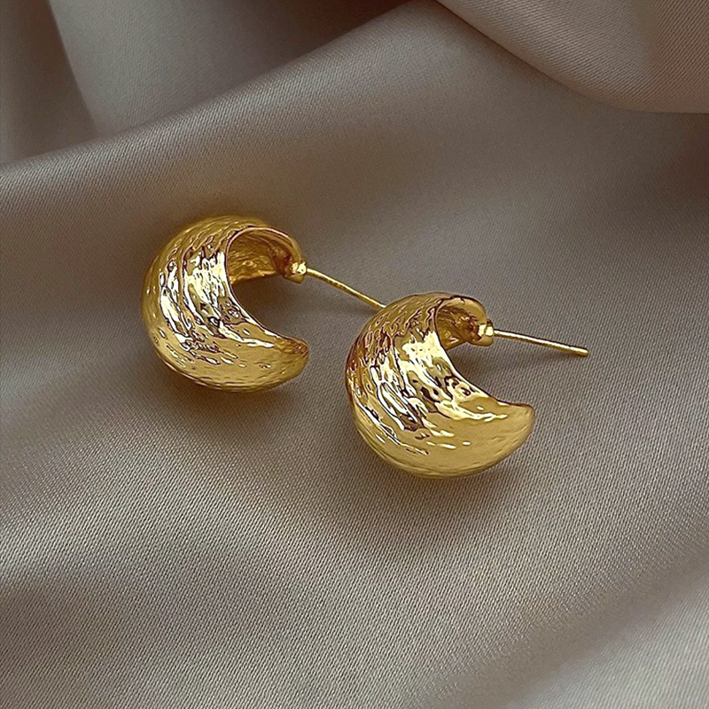 Gold Dome Stud Earrings