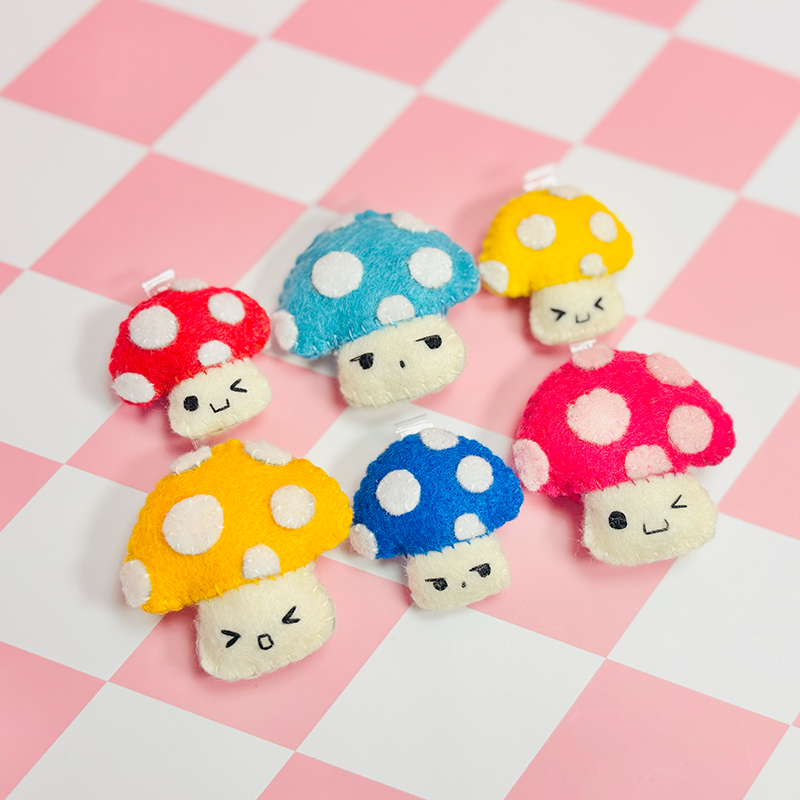 Mushroom Plush Keychain