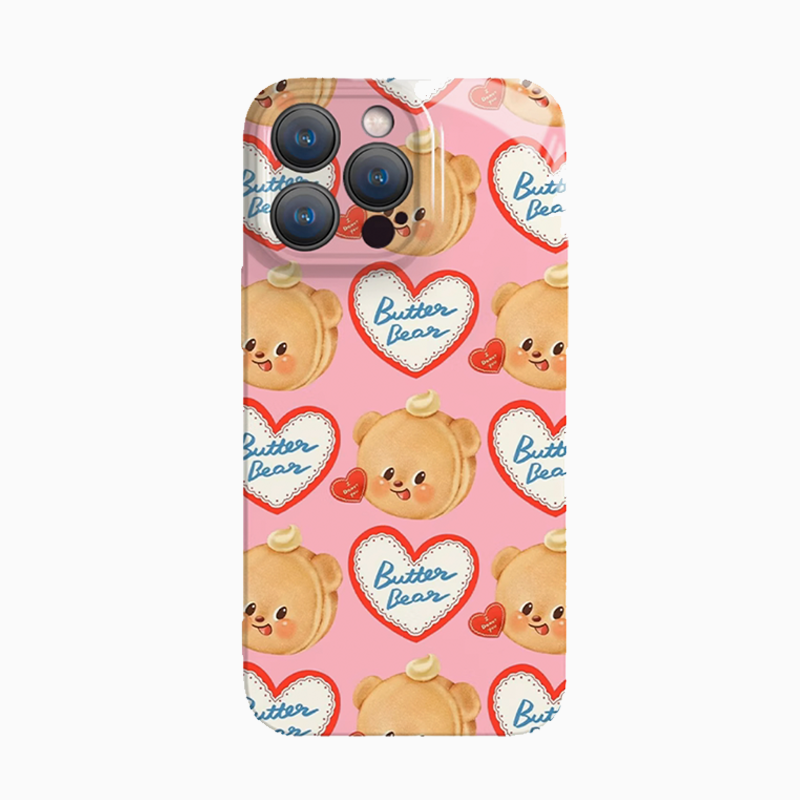 Butter Bear Pink Pattern Phone Case