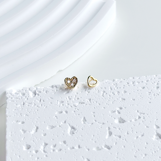 Asymmetrical Heart Stud Earrings