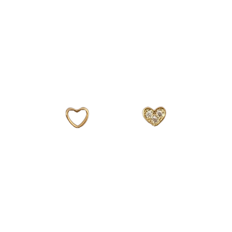 Asymmetrical Heart Stud Earrings
