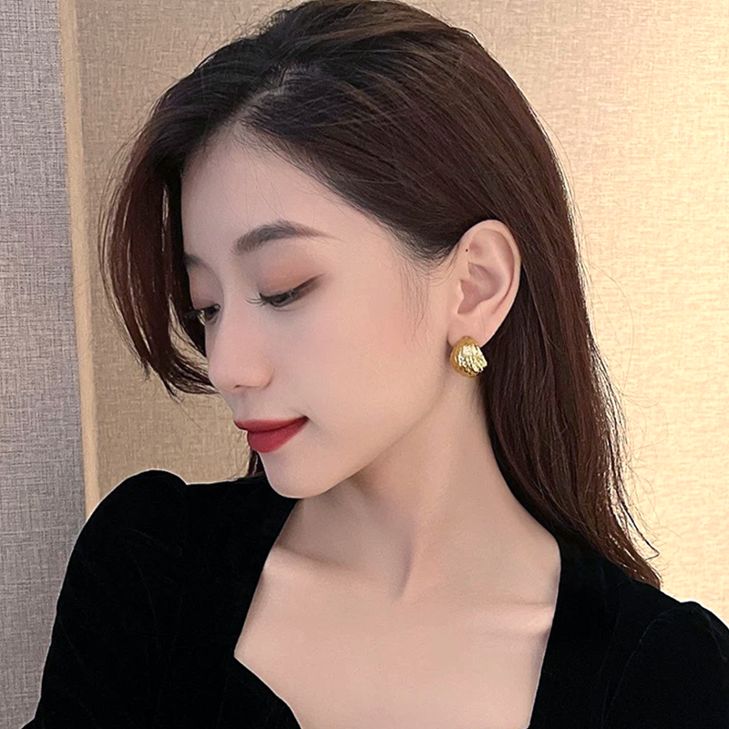 Gold Dome Stud Earrings