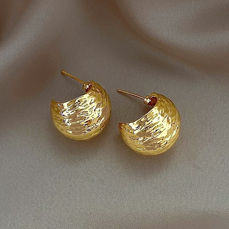 Gold Dome Stud Earrings