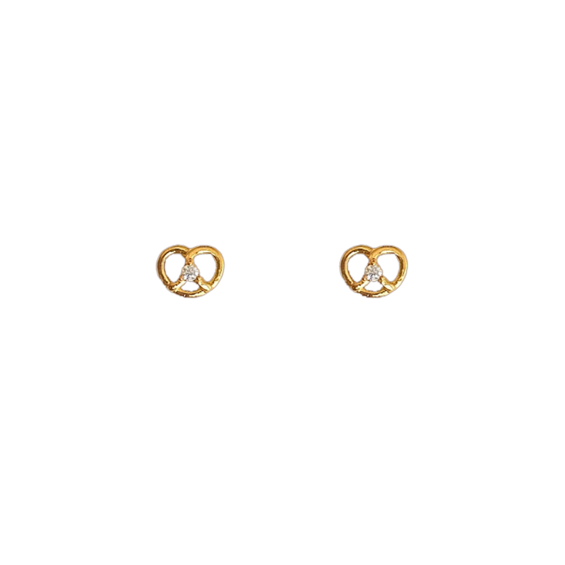 Gold Pretzel Stud Earrings
