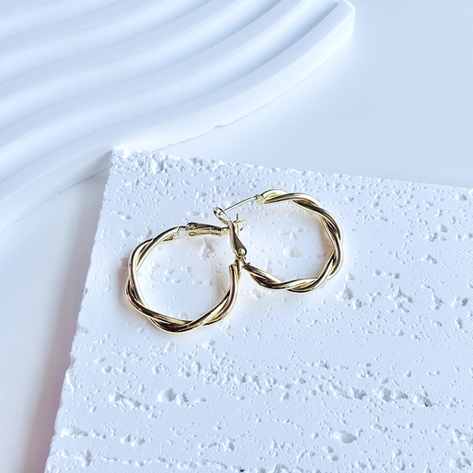 Gold Wreath Hoop Earrings