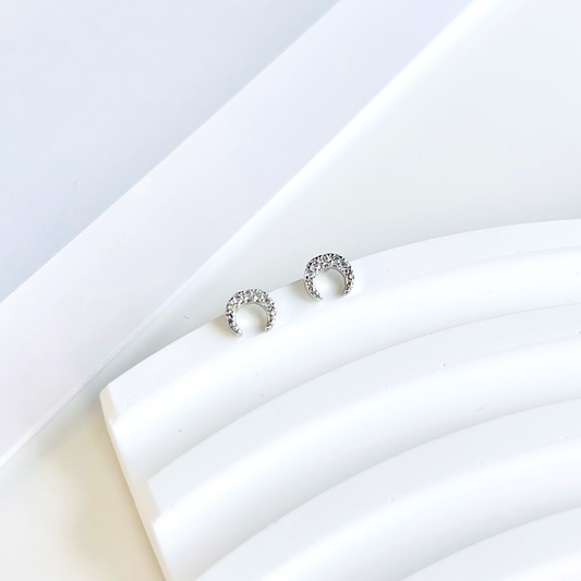 Crescent Moon Stud Earrings