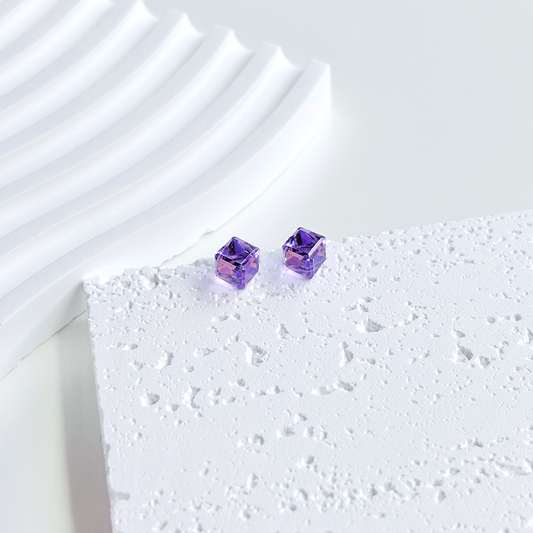 Violet Gem Stud Earrings